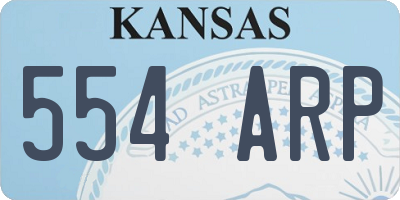 KS license plate 554ARP