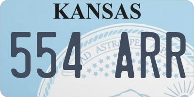 KS license plate 554ARR