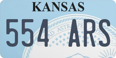 KS license plate 554ARS