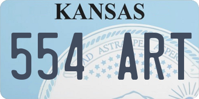 KS license plate 554ART