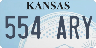 KS license plate 554ARY