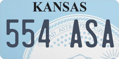 KS license plate 554ASA