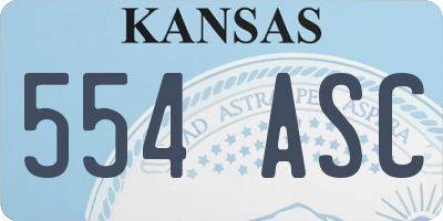 KS license plate 554ASC
