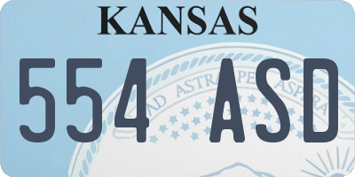 KS license plate 554ASD