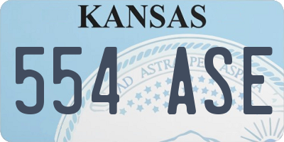 KS license plate 554ASE