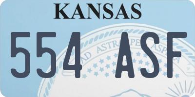 KS license plate 554ASF