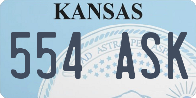 KS license plate 554ASK