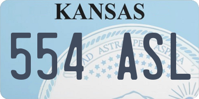 KS license plate 554ASL