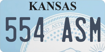 KS license plate 554ASM