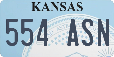 KS license plate 554ASN
