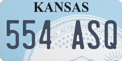 KS license plate 554ASQ