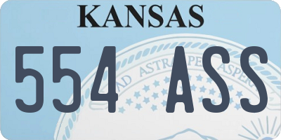 KS license plate 554ASS