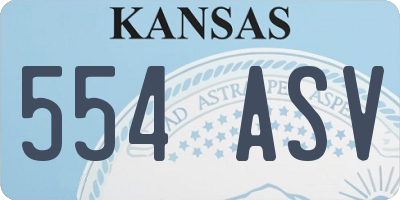 KS license plate 554ASV