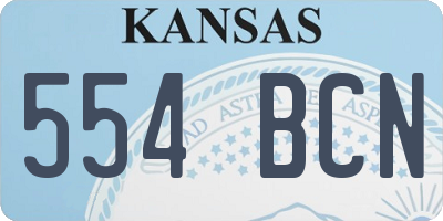 KS license plate 554BCN