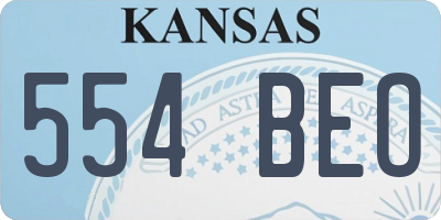 KS license plate 554BEO