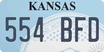 KS license plate 554BFD