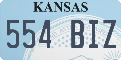 KS license plate 554BIZ
