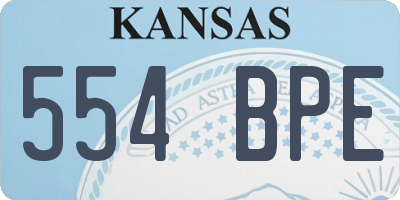 KS license plate 554BPE