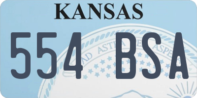 KS license plate 554BSA