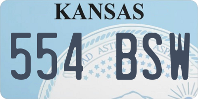 KS license plate 554BSW