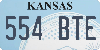 KS license plate 554BTE