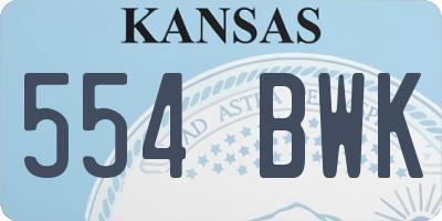 KS license plate 554BWK