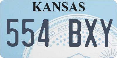 KS license plate 554BXY