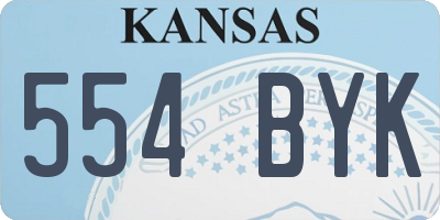 KS license plate 554BYK