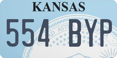 KS license plate 554BYP