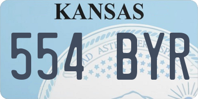 KS license plate 554BYR