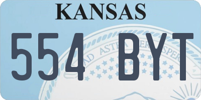 KS license plate 554BYT