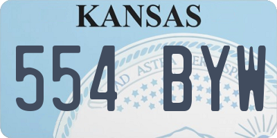 KS license plate 554BYW