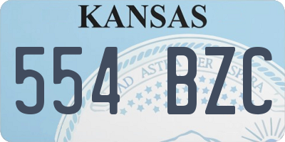 KS license plate 554BZC