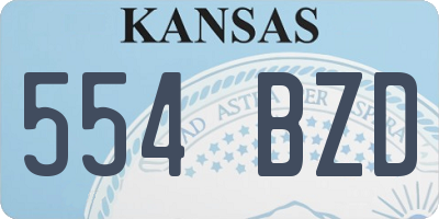 KS license plate 554BZD