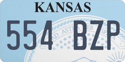 KS license plate 554BZP
