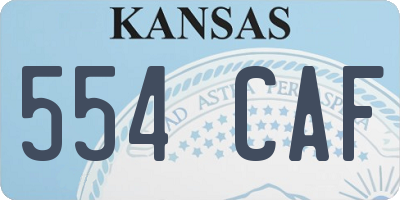 KS license plate 554CAF