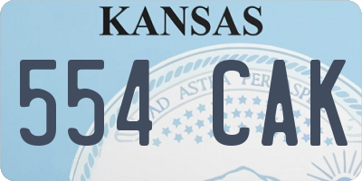 KS license plate 554CAK