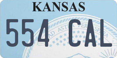 KS license plate 554CAL