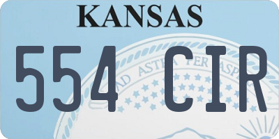 KS license plate 554CIR