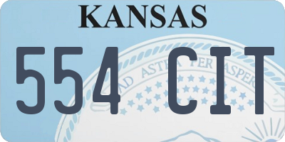 KS license plate 554CIT