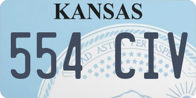 KS license plate 554CIV