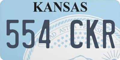 KS license plate 554CKR