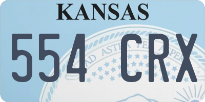 KS license plate 554CRX