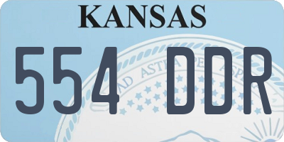 KS license plate 554DDR