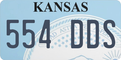 KS license plate 554DDS