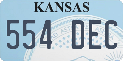 KS license plate 554DEC