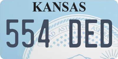 KS license plate 554DED