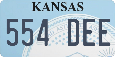 KS license plate 554DEE