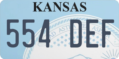 KS license plate 554DEF