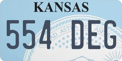 KS license plate 554DEG